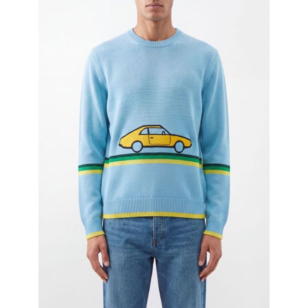 Jw Anderson Men Striped Cotton Crew-Neck Jumper Jw Anderson With Print